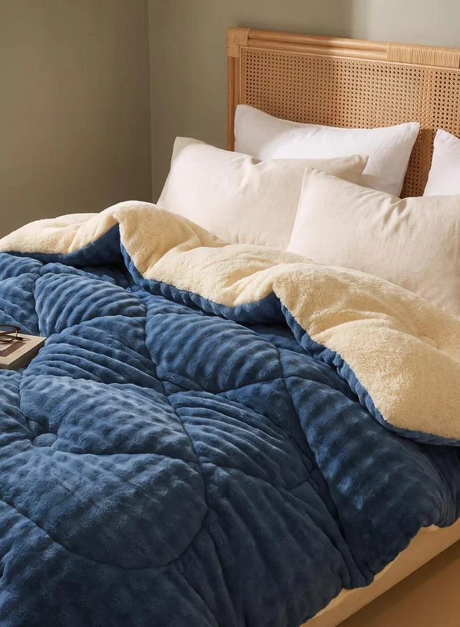 Styli 1-Piece Polyester Quilt Cover Comforter Set - Medium Blue, 150X200Cm