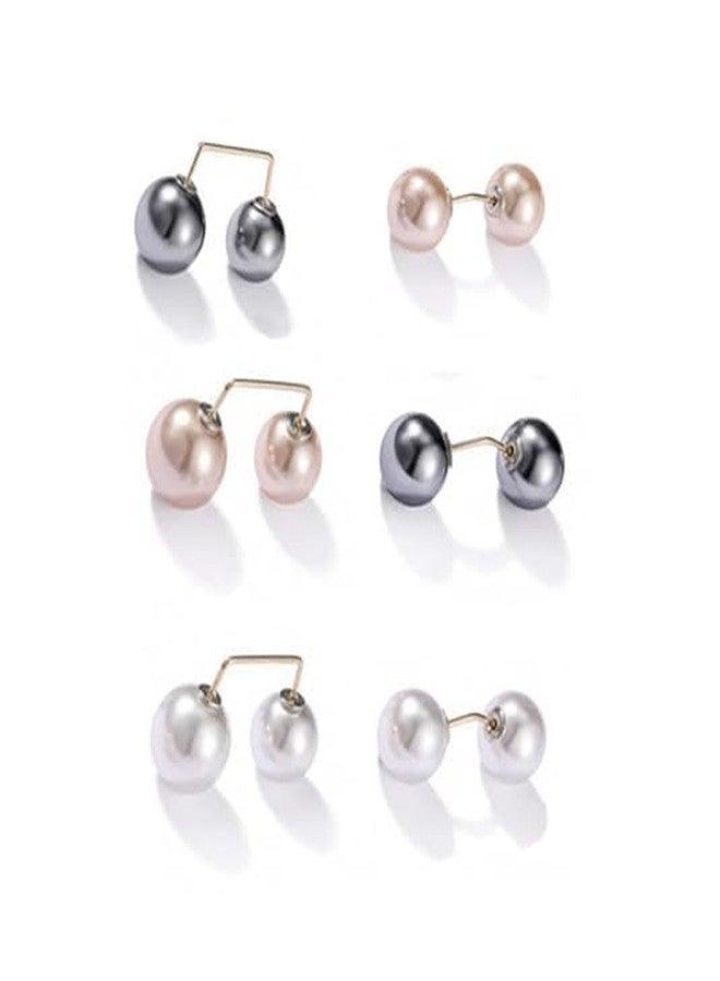 LeafLoom 6 Pieces Artificial Pearl Brooch Pins Anti-Exposure Neckline Safety Pins Sweater Shawl Clips for Women Girls Wedding Party Decorations,2 Styles - Image 1