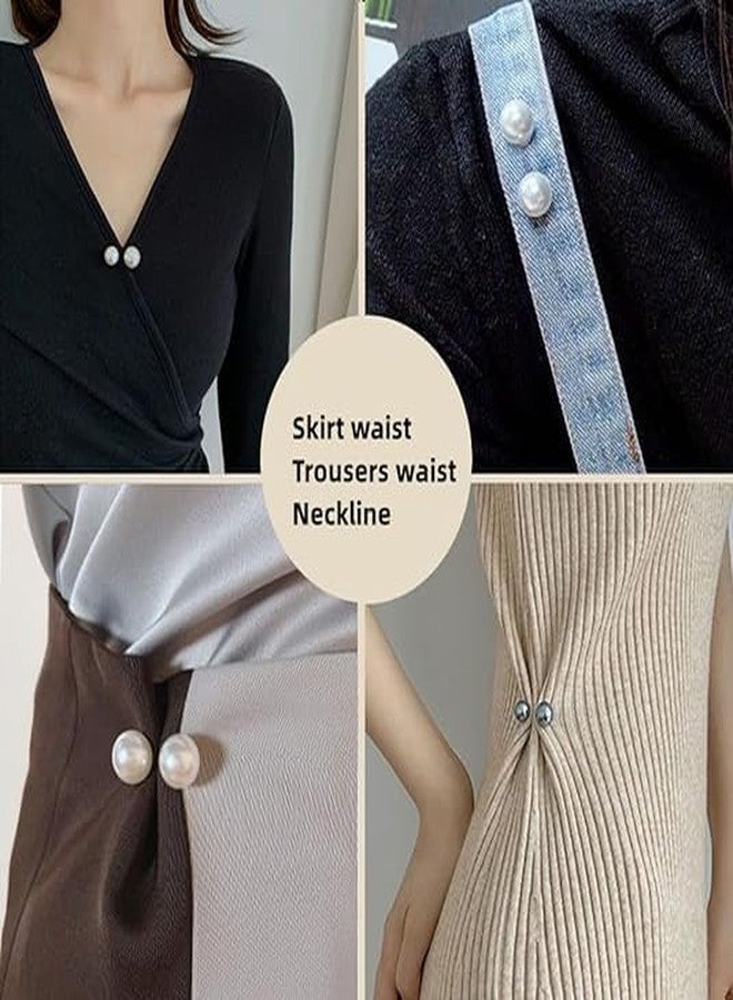LeafLoom 6 Pieces Artificial Pearl Brooch Pins Anti-Exposure Neckline Safety Pins Sweater Shawl Clips for Women Girls Wedding Party Decorations,2 Styles - Image 2