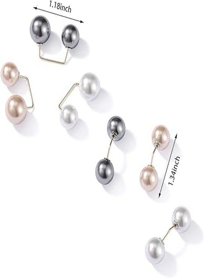 LeafLoom 6 Pieces Artificial Pearl Brooch Pins Anti-Exposure Neckline Safety Pins Sweater Shawl Clips for Women Girls Wedding Party Decorations,2 Styles - Image 4