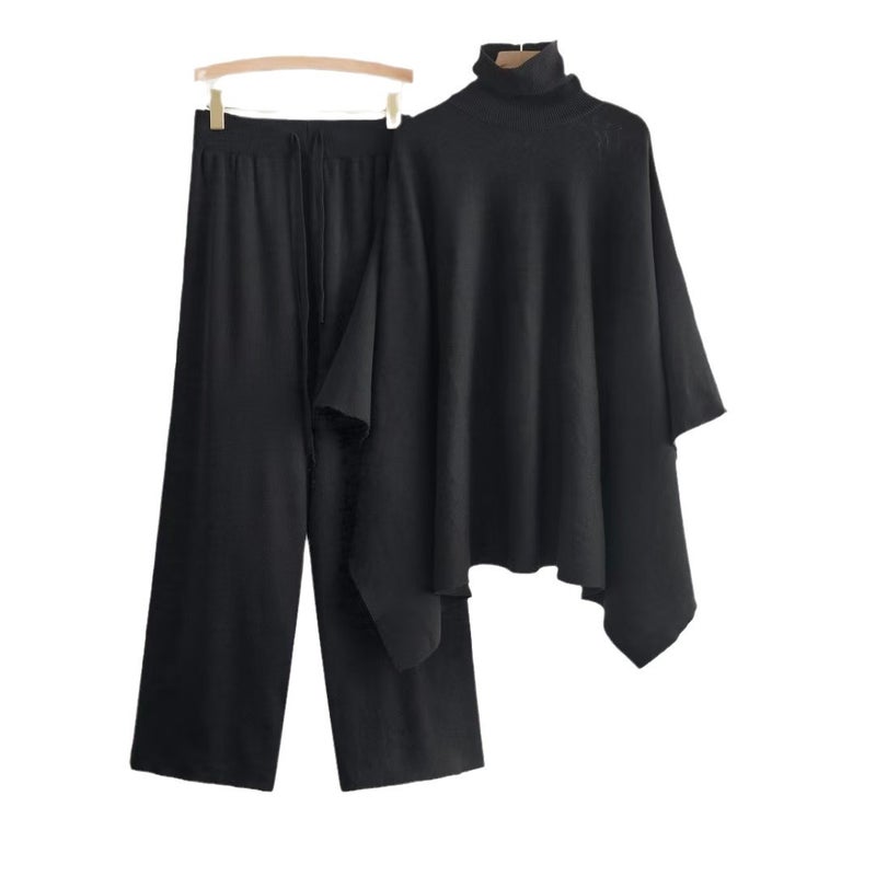 Women's Shawl Collar Coat & Wide-Leg Pants Tracksuit Set - Image 5