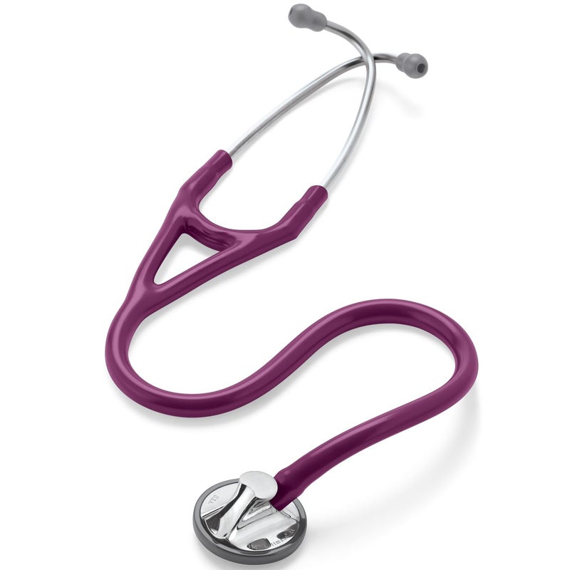 3M Littmann Master Cardiology Stethoscope, 2167, Stainless Steel Chestpiece, 27" Plum Tube - Image 2