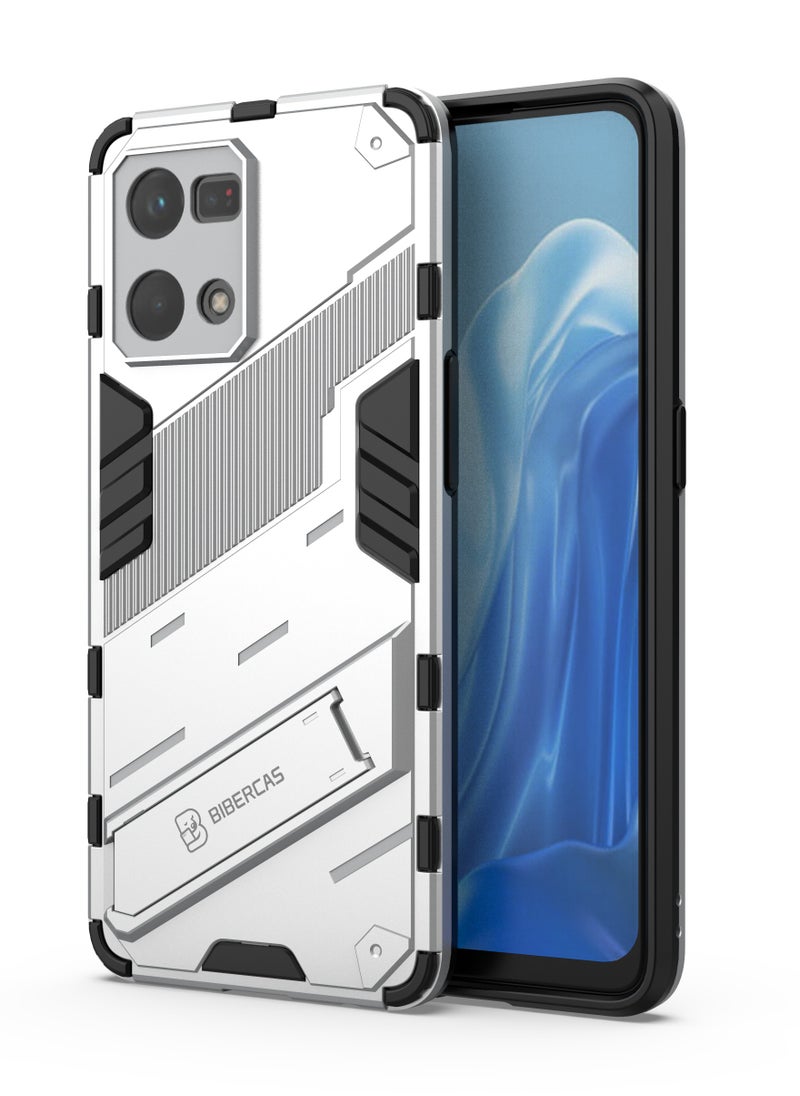 جولدن ماسك - اوبو رينو 7 4جى/اف 21 برو (Oppo Reno7 4G/F21 Pro) جراب بانك كفر حماية للهاتف - (ابيض) - Image 1