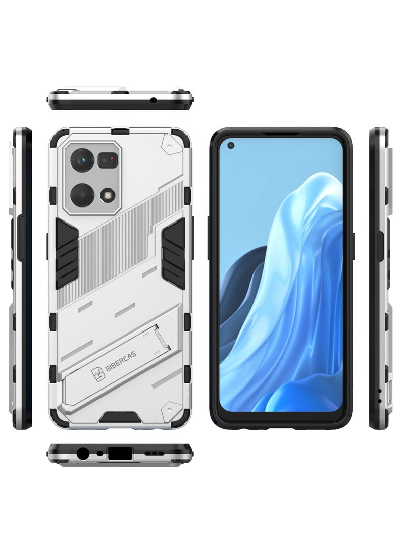 جولدن ماسك - اوبو رينو 7 4جى/اف 21 برو (Oppo Reno7 4G/F21 Pro) جراب بانك كفر حماية للهاتف - (ابيض) - Image 1