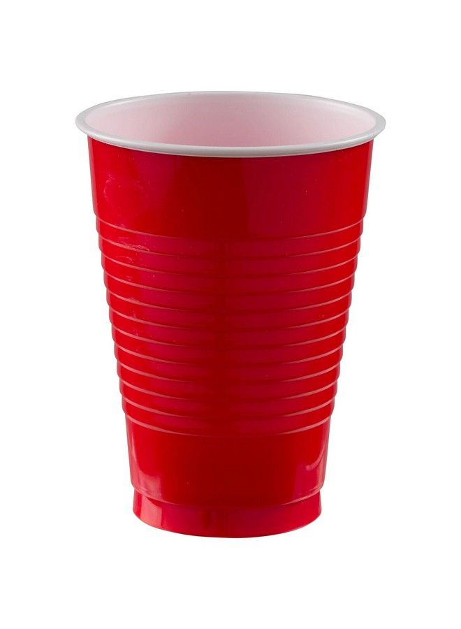 Amscan Party Cups 12 Oz 20 Ct. Apple Red - Image 1