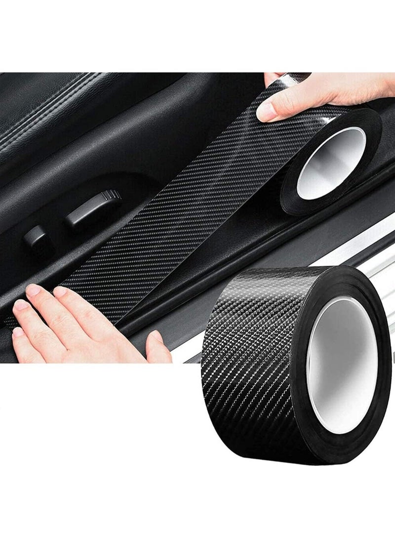 3D Carbon Fiber Car Door Sill Protection Sticker Roll 5cm × 10m – Anti-Scratch Waterproof DIY Car Body Protection Tape for Door Edge, Bumper & Interior Trim - Image 1