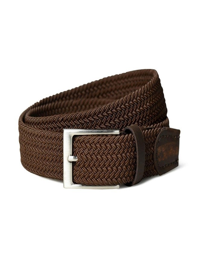 MaheTri Braided Canvas Stretchable Leather Belt, Premium Woven fabric Adjustable & Hole Free Belt for Men & Women (Black, Brown, Cream Black, Cream Brown) (Brown, 42"-44" Waist Adjustable) - Image 3