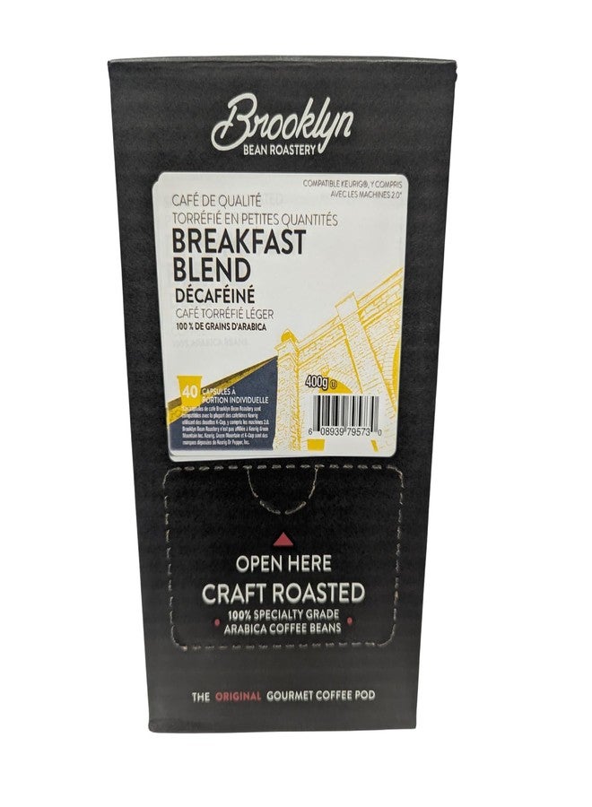 Brooklyn Beans Decaf Coffee Pods, Decaf Breakfast Blend - Compatible with Keurig K Cup Brewers Including 2.0 Machines, 40 Count, Smooth and Balanced Light Roast - Image 5