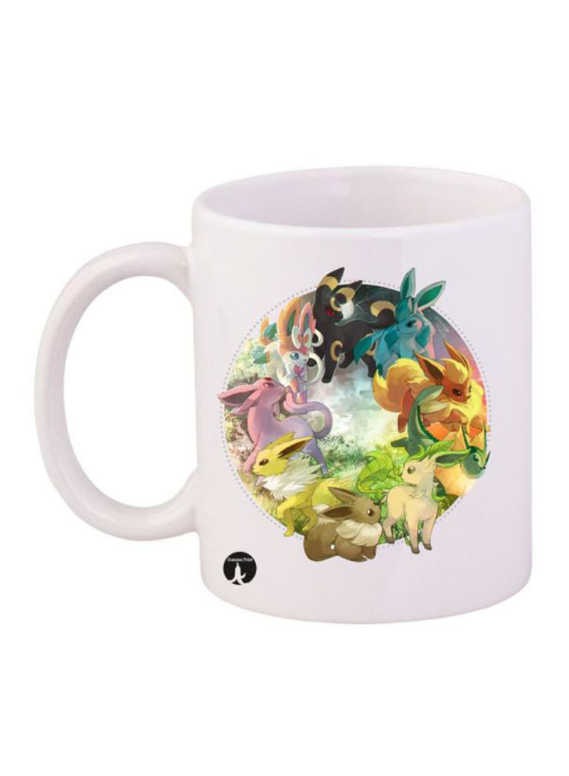 RKN Pokemon Printed Mug White/Green/Pink 12ounce