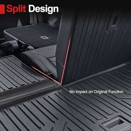 HOUCLEMIC Floor Mats for 2018-2025 2026 Volkswagen Atlas 7 Passenger Bench Seating (Not for Cross Sport), All Weather TPE Durable Cargo Mat with Backrest Mats for VW Atlas Accessories - Image 5