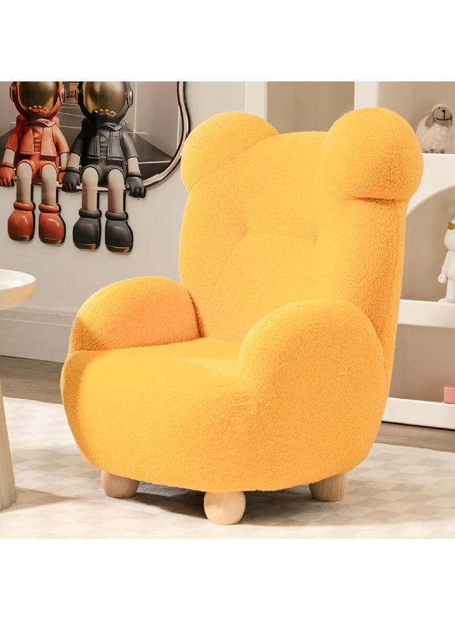 Poppins Home Animal-Themed Children's Sofa Chair with Armrests and Stylish Tufted Upholstery (Yellow)  - Image 1