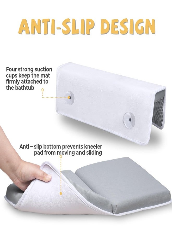 CAMELUS Bath Kneeler and Elbow Rest Pad Set, Quick Dry Baby Bath Kneeling Pad Thick Soft Non-Slip Baby Bathtub Mat for Baby Bathing, Baby Accessories Organizer, Gifts for Parents, Grey - Image 5