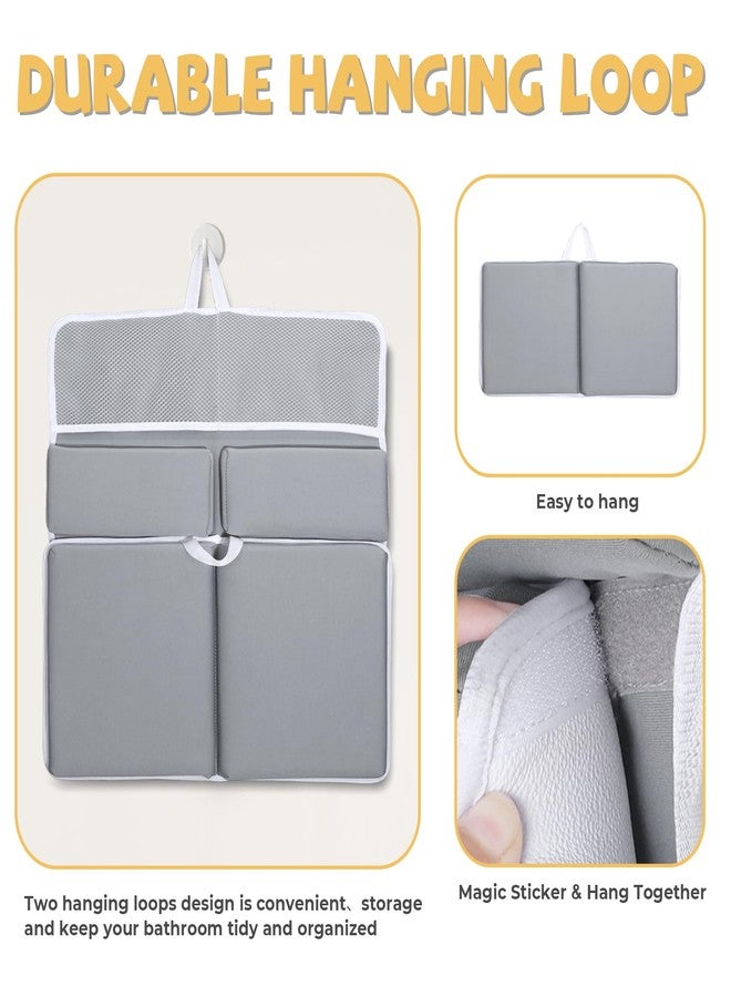 CAMELUS Bath Kneeler and Elbow Rest Pad Set, Quick Dry Baby Bath Kneeling Pad Thick Soft Non-Slip Baby Bathtub Mat for Baby Bathing, Baby Accessories Organizer, Gifts for Parents, Grey - Image 4