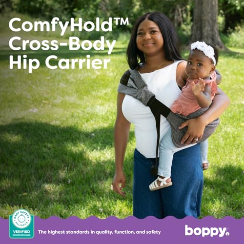 Boppy ComfyHold CrossBody Hip Baby Carrier Light Compact and Breathable with Wide Comfy Seat and Snug NoSlip Fit Baby Safety Alliance Verified - Image 3