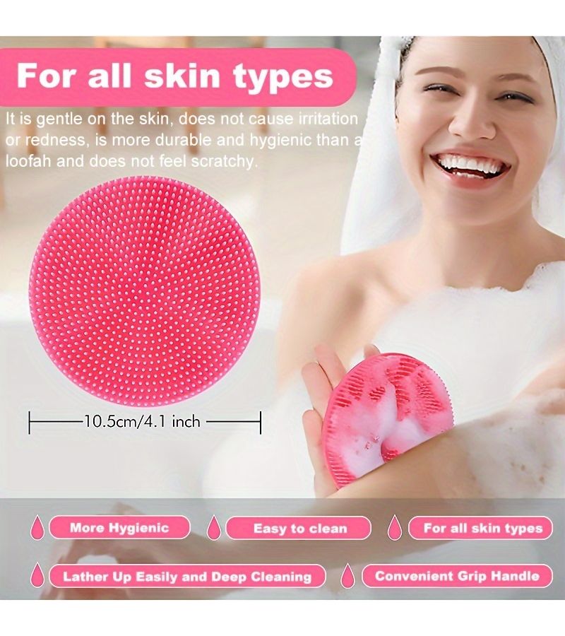 فرشاة استحمام من السيليكون الناعم الأسود متينة لطيفة مقشر الجسم هدية - Image 4
