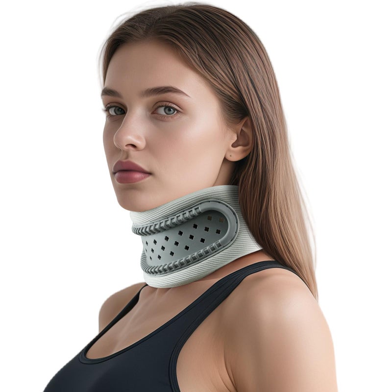 Bkrtondsy Neck Brace,Support Cervical Collar,Relieve Cervical Pain&Pressure,Soft Skin-Friendly Fabric,Memory Foam Wrapped in Silicone Breathable Hard Frame,One Size for Men&Women(Space Gray) - Image 1