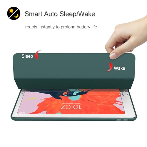 Divufus Case for iPad mini 5 (2019 Released), Lightweight Slim Auto Sleep/Wake Trifold Stand Smart Cover, Soft TPU Case for iPad mini 5th Generation 7.9 Inch, Dark Green - Image 2
