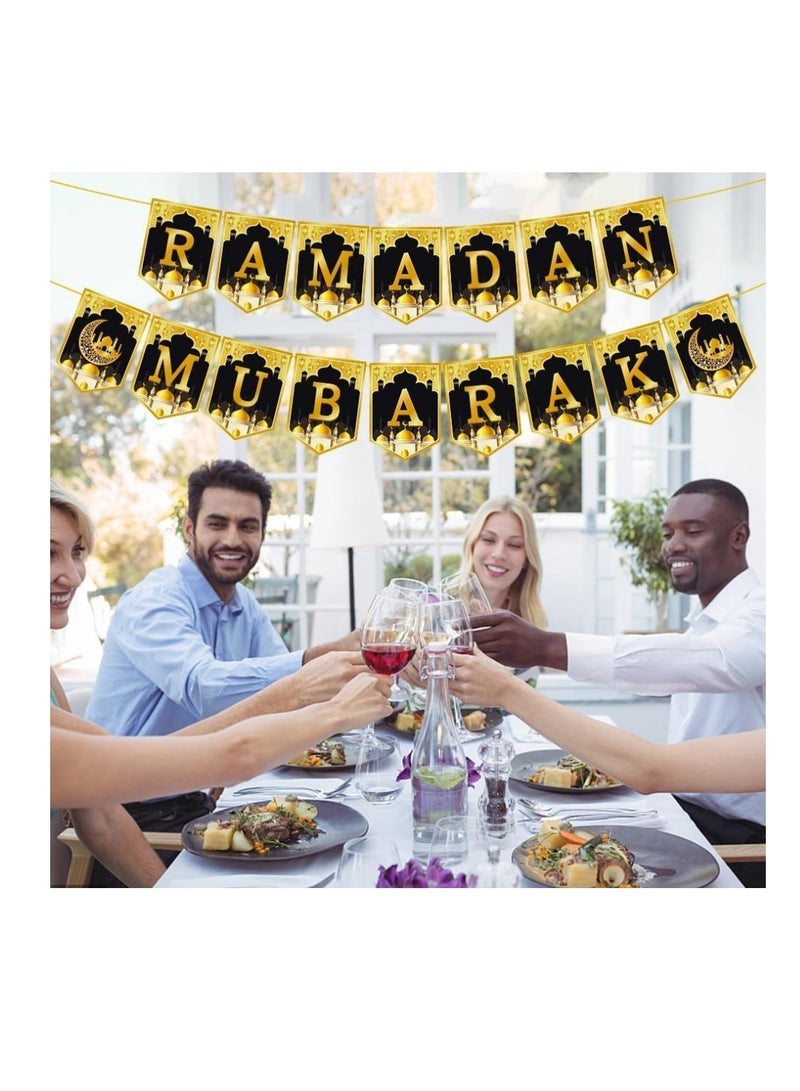 كوول تشيك مجموعة زينة رمضان للمنزل، لافتة رمضان مبارك مع لافتات متدحرجة معلقة للزينة المنزلية - Image 5