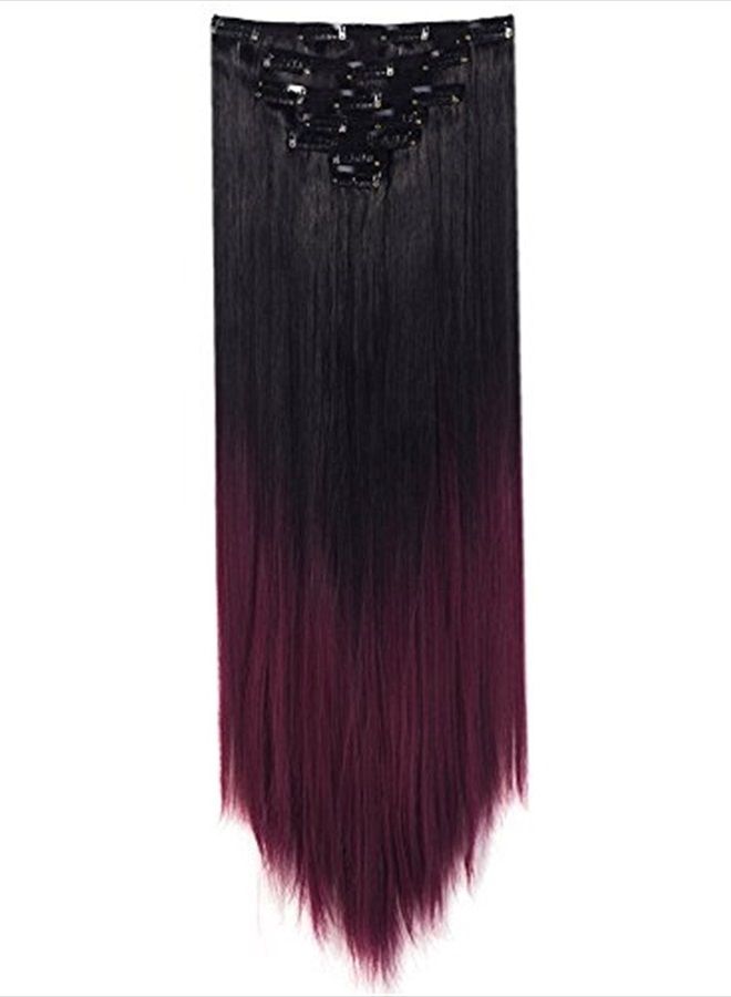 Lelinta 7Pcs 16 Clips 23"-24" Thick Curly Straight Full Head Clip in on Double Weft Hair Extensions - Image 2