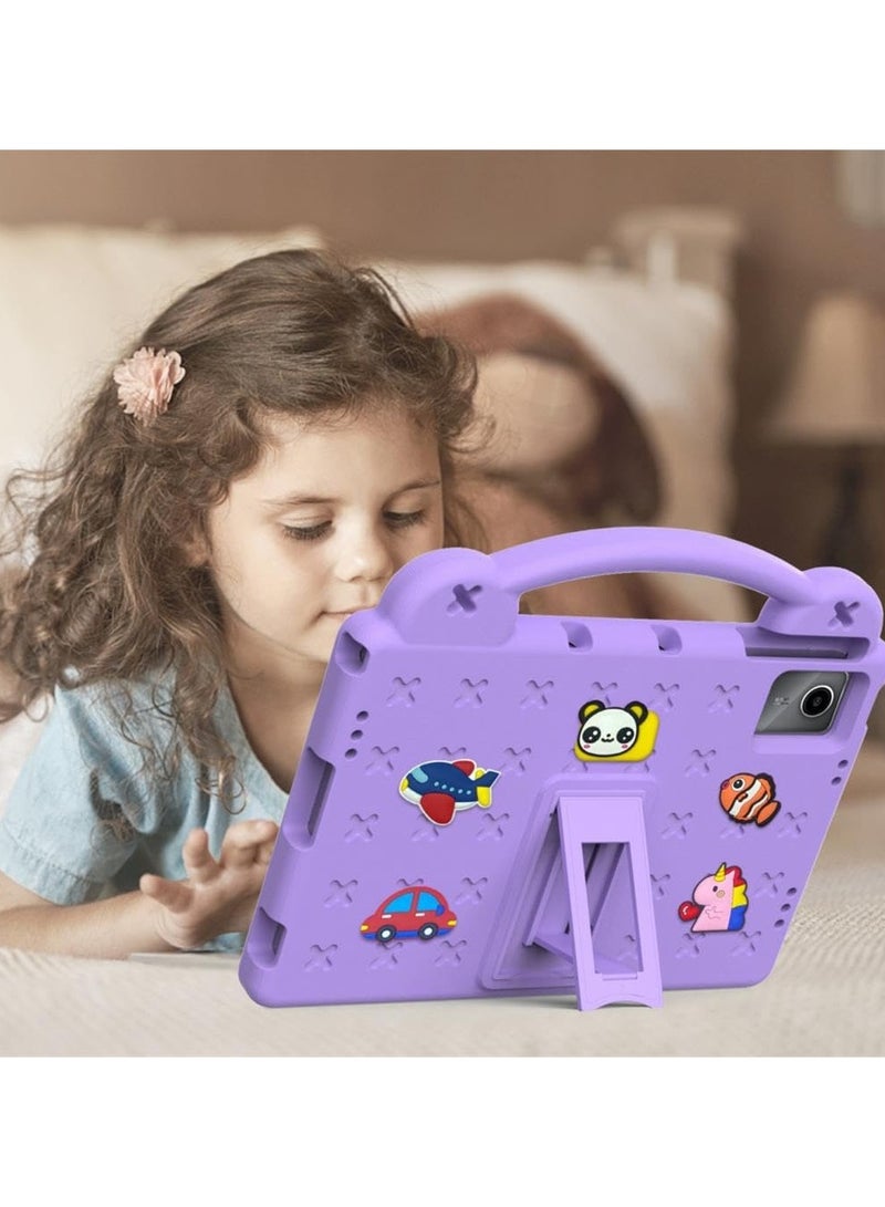 Kids Safe EVA Bear Case Compatible with Xiaomi Redmi Pad SE 11 Inch 2023 Handheld Shockproof Tablet Cover For Redmi Pad SE 11 (Purple) - Image 2