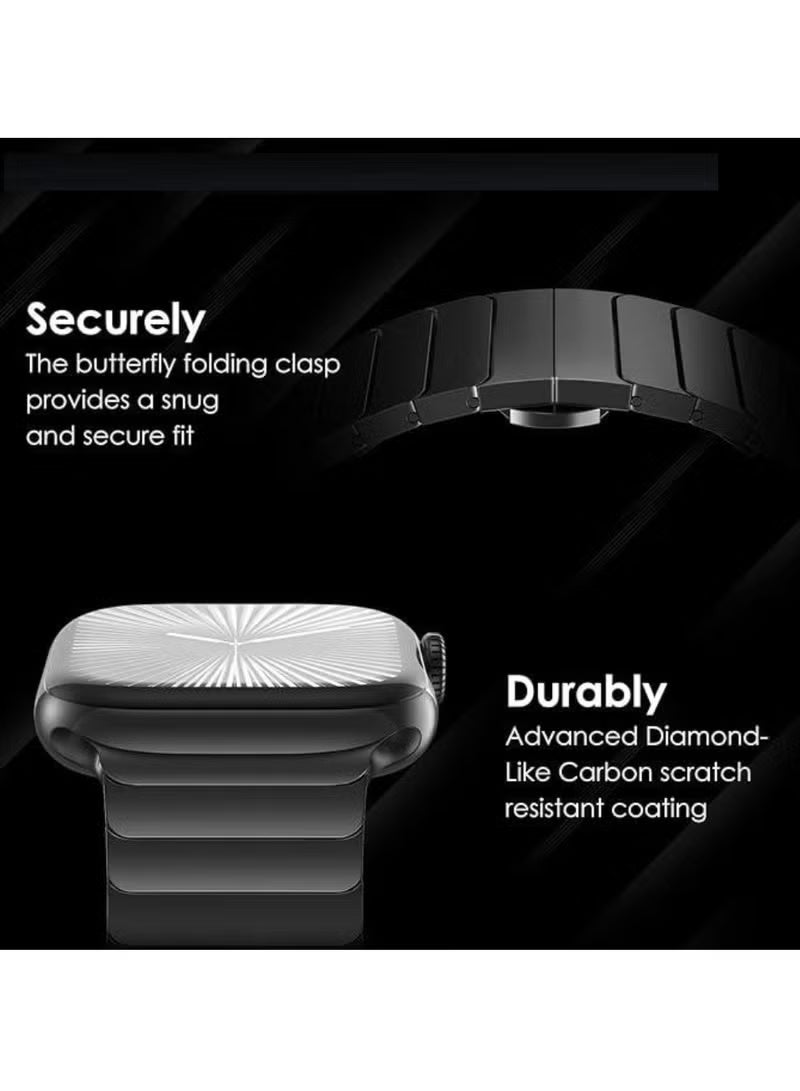 GENNEXT Stainless Steel Strap for iWatch 49mm, 46mm, 45mm, 44mm, 42mm – Black Replacement Band for Apple Watch Ultra 3, Ultra 2, Ultra, Series 10, 9, 8, 7, SE, 6, 5, 4, 3, 2, 1 – Sleek, Durable & Adjustable - Image 5