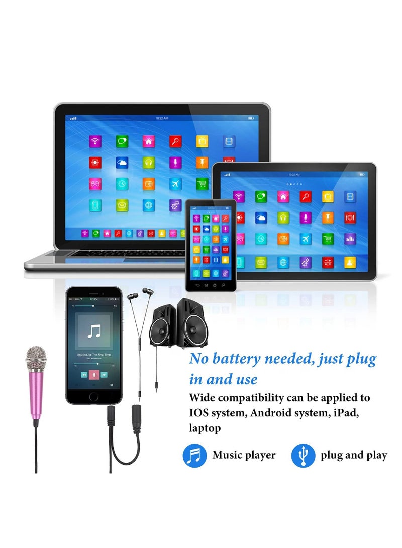 SYOSI Mini Microphone Karaoke Tiny Singing Mic Equipment for Voice Recording Interviews Speeches 3.5mm Audio Connector Suitable for Laptop Cellphone Phone Ages 3+ 5PCS  - Image 3