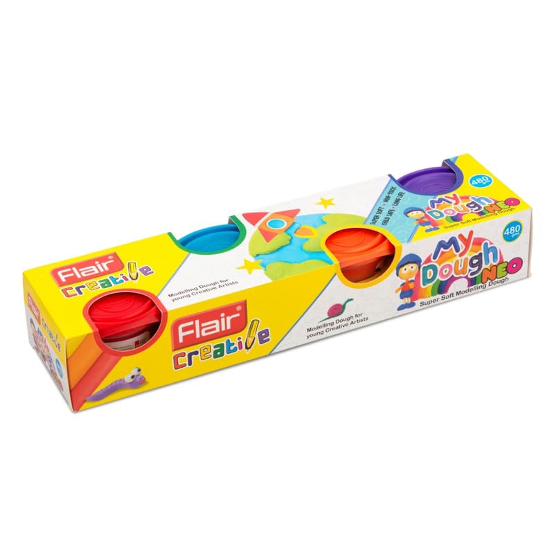 Flair Creative Series My Clay Dough Neo Kit | Combination Smart Clay Dough Kit for Your Creative Need | Non-Toxic & Safe for Childrens | Creative Craft Set For Kids | Art Kit Ideal for Gifting | 4 Shades (FA-7038) - Image 1