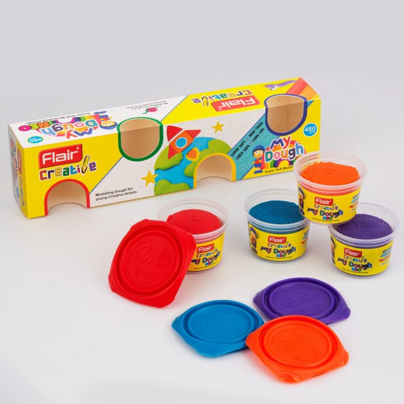 Flair Creative Series My Clay Dough Neo Kit | Combination Smart Clay Dough Kit for Your Creative Need | Non-Toxic & Safe for Childrens | Creative Craft Set For Kids | Art Kit Ideal for Gifting | 4 Shades (FA-7038) - Image 4