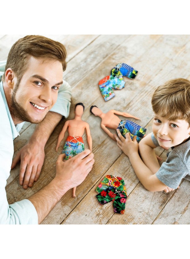 Bencailor 6 Pcs 12 Inch Doll Clothes Boy Doll Beach Shorts Tropical Print Swimsuit Doll Accessories For 12 Inch Boy Dolls  - Image 5