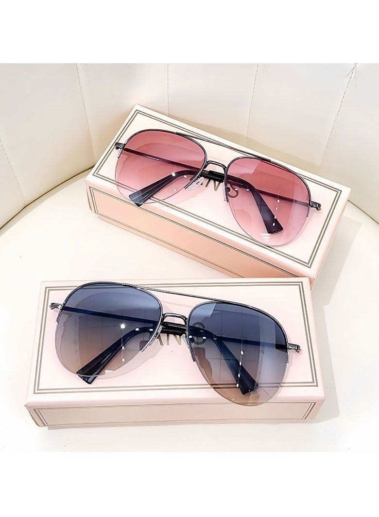 general Super cool men and women's high-end driving sunglasses, aviator sunglasses for driving, large frame frog mirror, big face sun glasses - Image 2