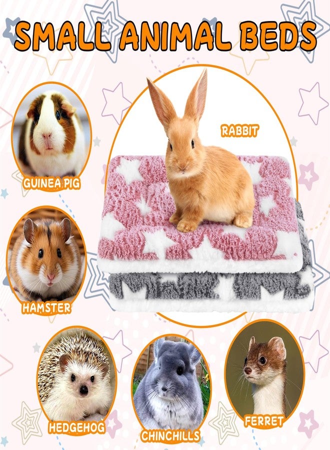 Eilyliafe 2 Pcs Rabbit Bunny Bed Soft Guinea Pig Bed Mat Washable Guinea Pig Bunny Pad Reversible Small Animal Bed Cage Liner for Hamster Rat Hedgehog Chinchilla Ferret (12.6×10 Inch) - Image 4