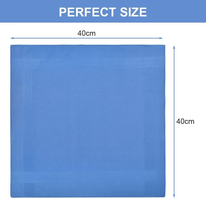 Men's Handkerchiefs 40 X 40 Cm Premium Pure Cotton Pocket Square - Classic Plaid Striped Designs Vintage Handkerchief Set for Formal Wear Daily Use Gift for Men - Image 2