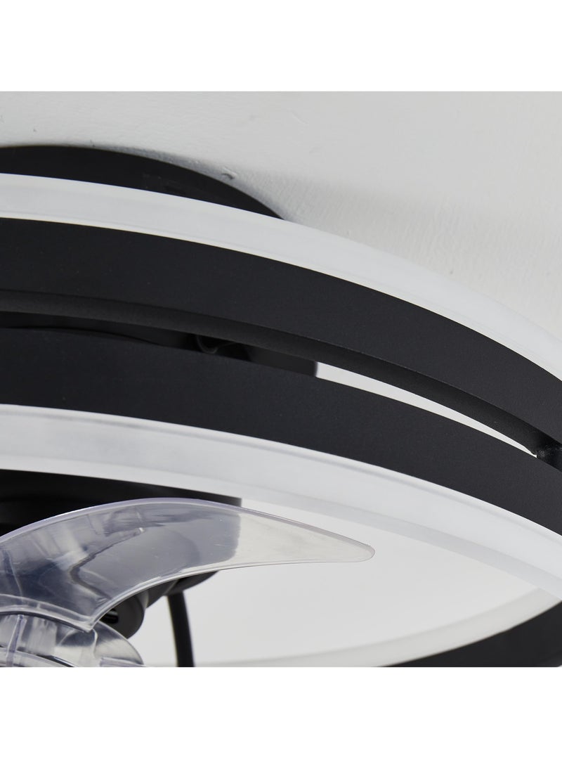ايتي لايف مروحة سقف مع إضاءة، مروحة سوداء ثابتة مع إضاءة وجهاز تحكم عن بُعد، 6 سرعات قابلة للتعديل، مروحة سقف مدمجة 50 × 22 سم - Image 4
