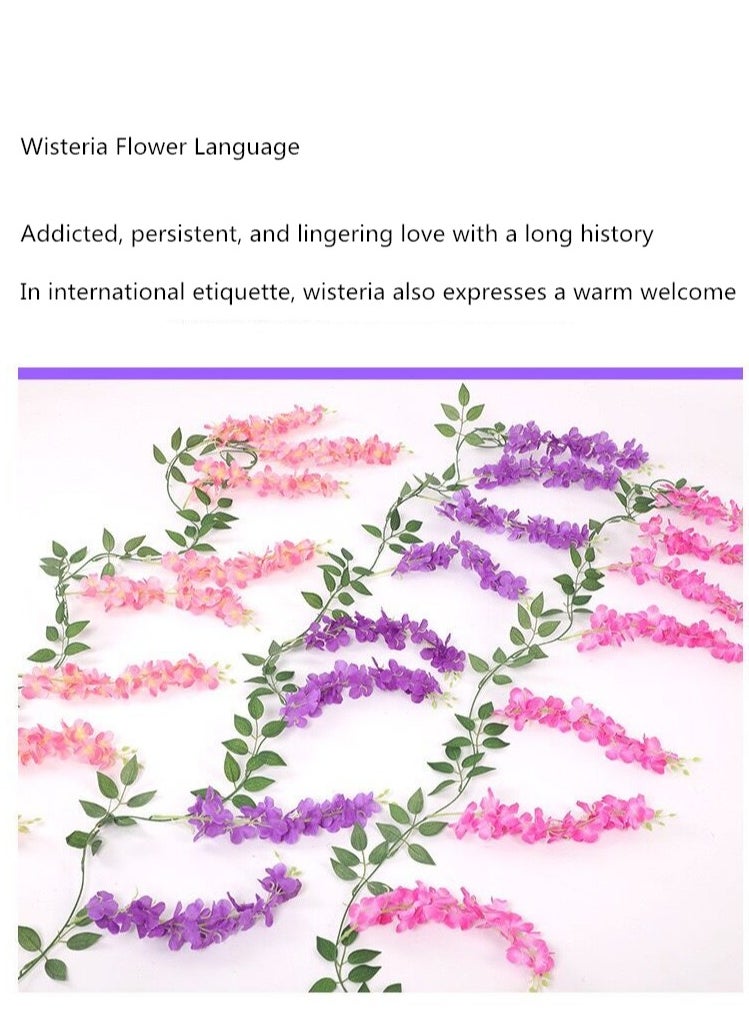 Generic - 3 pieces of Mixed color wisteria flower artificial flowers wisteria roses decorative crafts home, wedding, party, garden - Image 1