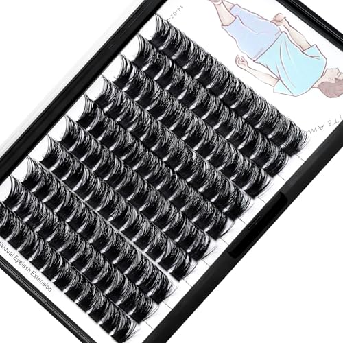 Dedila Large TrayGrafted Wide Stem Individual False Eyelashes Thick Base 120 Clusters D Curl Natural Long Volume Eye Lashes Extensions Dramatic Look 820mm Available 20mm - Image 5