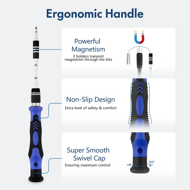 XOOL 140 in 1 Precision Screwdriver Set, Professional Computer Laptop Repair Tool Kit, Electronics Repair Tool with 120 Magnetic Bits, Compatible for Macbook, iPhone, Game Console, Tablet - Image 3