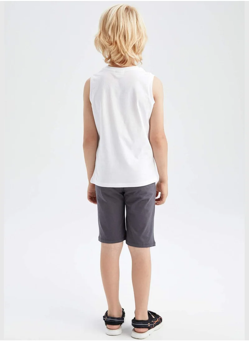 DeFacto Regular Fit Sleeveless Slogan Print Lounge Set