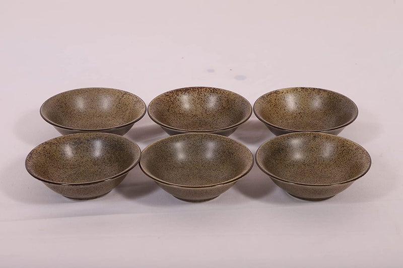 Hitkari Porcelain Bio Matt Veg Bowl Set6 Pcs for Home Kitchen Service for 6Material Porcelain Snacks Set Veg Bowl Set Brown 180ml - Image 4