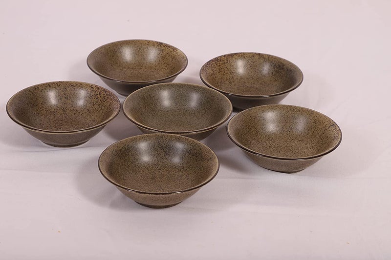 Hitkari Porcelain Bio Matt Veg Bowl Set6 Pcs for Home Kitchen Service for 6Material Porcelain Snacks Set Veg Bowl Set Brown 180ml - Image 3