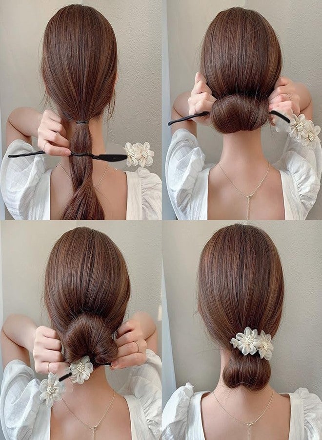 FICTIOUS Flower Bun Juda Hair Stick for Women - Elegant Decorative Hairpin for Traditional and Modern Hairstyles - Perfect for Weddings, Parties, and Festivals (MULTICOLOR) (1PCS) - Image 3