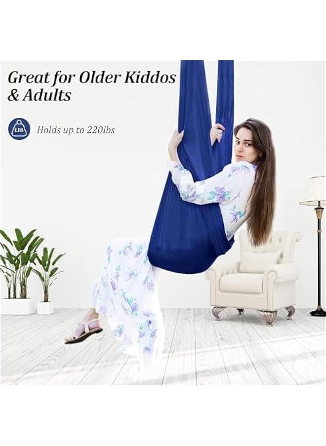 HOOKOR Therapy Swing for Kids with Special Needs (Hardware Included) Snuggle Swing Cuddle Indoor Outdoor Adjustable Hammock for Children with Autism, ADHD, Asperger, Sensory Integration (Blue)  - Image 3
