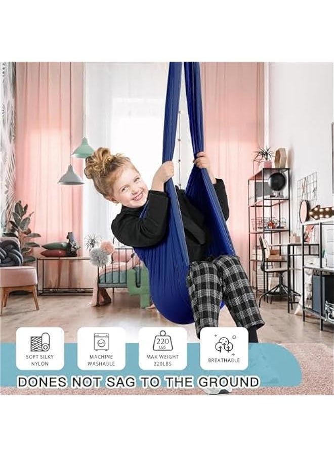 HOOKOR Therapy Swing for Kids with Special Needs (Hardware Included) Snuggle Swing Cuddle Indoor Outdoor Adjustable Hammock for Children with Autism, ADHD, Asperger, Sensory Integration (Blue)  - Image 2