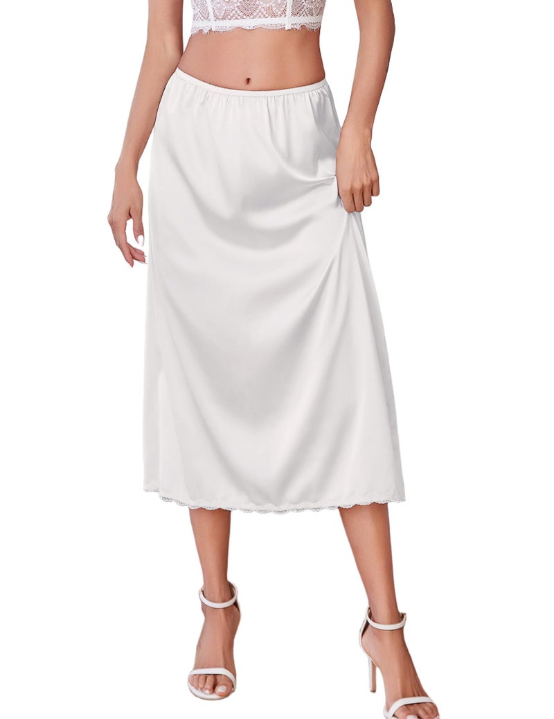 Avidlove Women's Ankle Length Underskirt Wedding Slips Plus Size(White,XXL) - Image 1