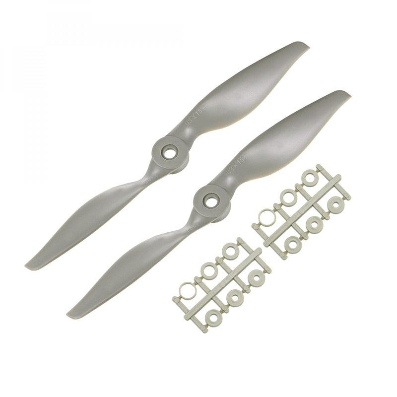 uxcell uxcell RC Propellers CW 8x6 Inch 2-Vane for Airplane Nylon Gray 2Pcs with Adapter Rings  - Image 1
