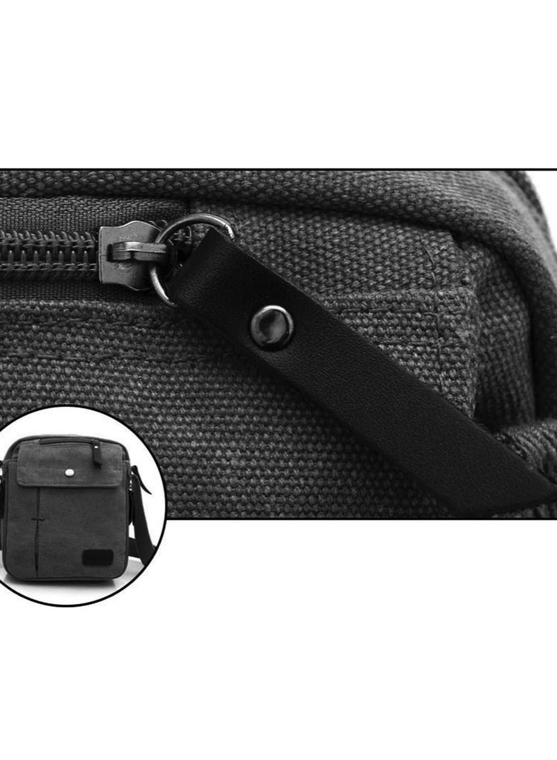 SYOSI SYOSI Mens Canvas Shoulder Bag, Retro Messenger Bag, Canvas Cross Body Bag, Lightweight Travel Crossbody Bag Multi Pockets Mini Handbag for Fishing Camping Hiking Working Traveling Daily Use  - Image 5