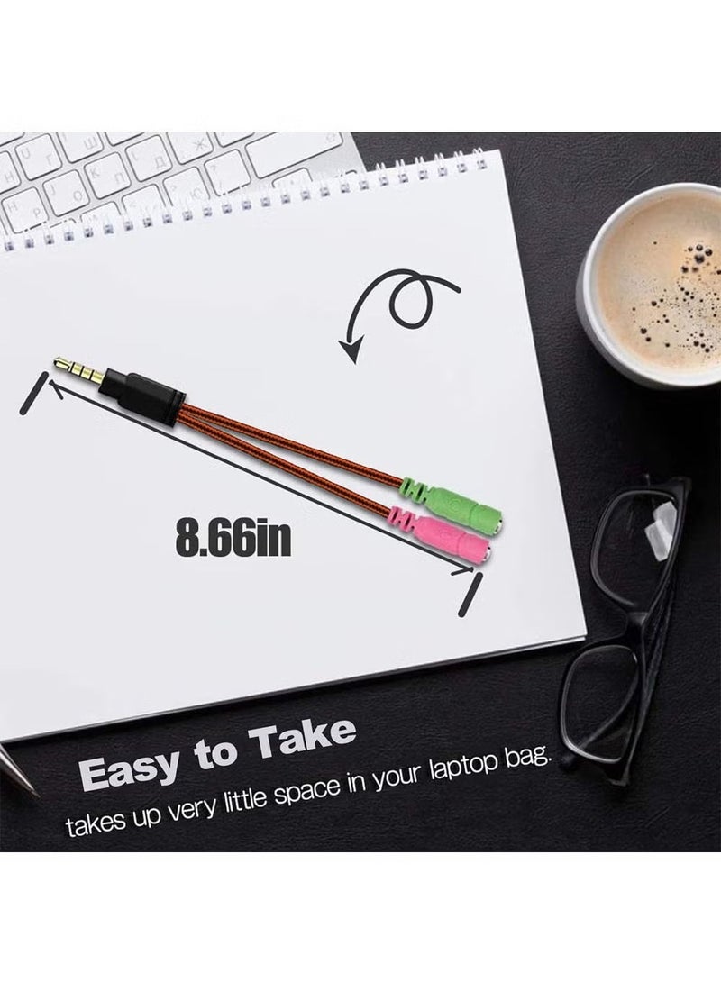 KOTION EACH 3.5mm Audio Cable with Separate Headphone and Microphone Jacks - Image 3