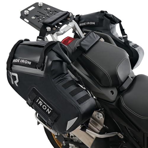 RIDEIRON Motorcycle Saddlebags Waterproof Double Side Saddle bags 28L(14L*2) for most Adventure Sport Motorcycle Racks with Modular Luggage System - Image 1