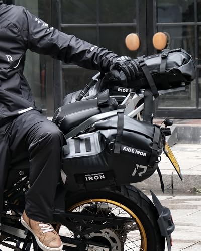 RIDEIRON Motorcycle Saddlebags Waterproof Double Side Saddle bags 28L(14L*2) for most Adventure Sport Motorcycle Racks with Modular Luggage System - Image 5