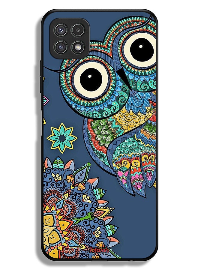 Tolwak Samsung Galaxy A22 5G Protective Case Cover Floral Owl - Image 1