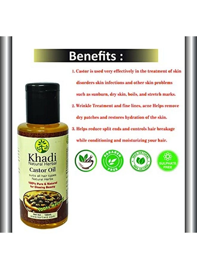 Khadi Natural Herbal Castor Oil 100Ml (Pack Of 3)  - Image 3